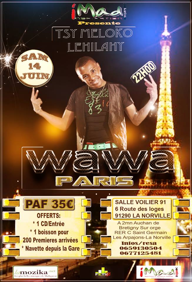WAWA à PARIS annonce soirée spéctacle malgache