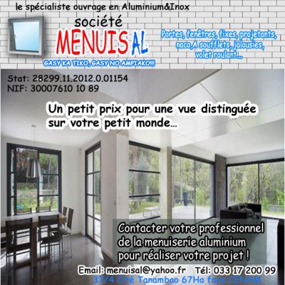 Contacter votre professionnel de la menuiserie aluminium pour r&eacute;aliser votre projet ! - antananarive, madagascar