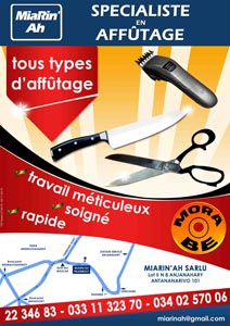 AFF&Ucirc;TAGE ET AIGUISAGE DE LAMES - ANTANANARIVO, MADAGASCAR
