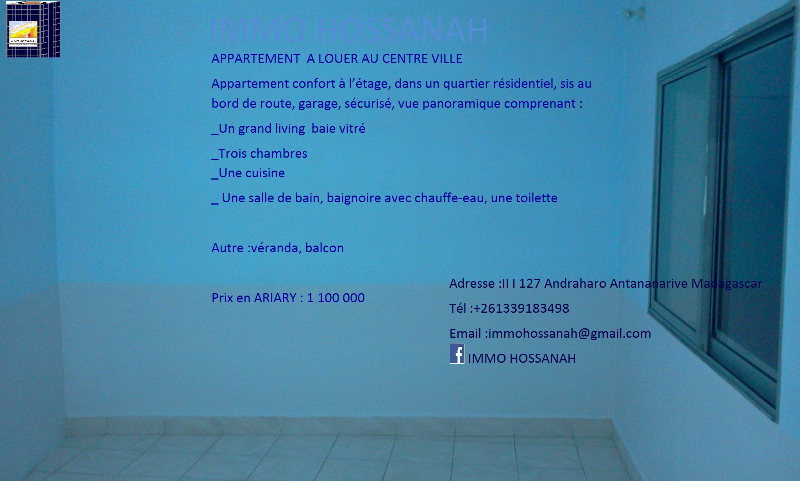 APPARTEMENT A LOUER AU CENTRE VILLE Réf:LA7098 - Antananarive, Madagascar