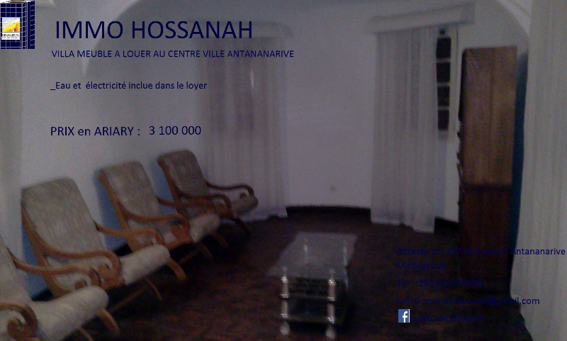 VILLA MEUBLE A LOUER AU CENTRE VILLE  ANTANANARIVE MADAGASCAR Réf:LVM 13045 Miniature 1