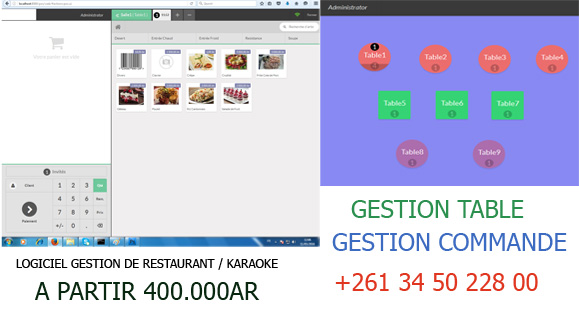 Logiciel spécial Restaurant, karaoké - tananarivo, madagascar