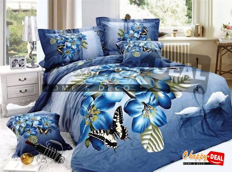 Lot de couvertures de lit 3D 100% coton, motif floral  Miniature 2