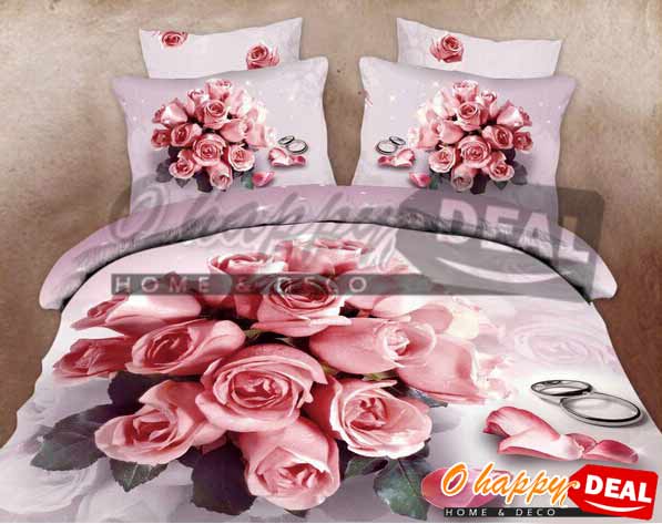 Lot de couvertures de lit 3D 100% coton, motif floral  Miniature 3