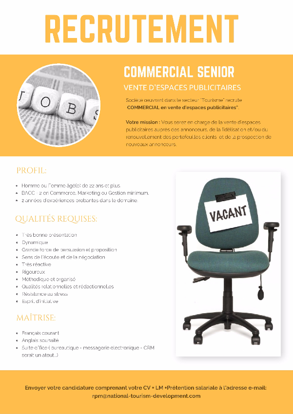 COMMERCIAL SENIOR - Antananarivo, Madagascar