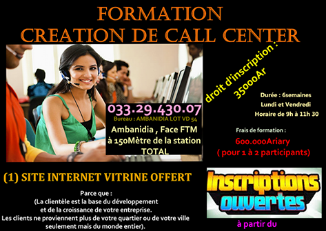 FORMATION CREATION CALL CENTER - TANA, MADAGASCAR