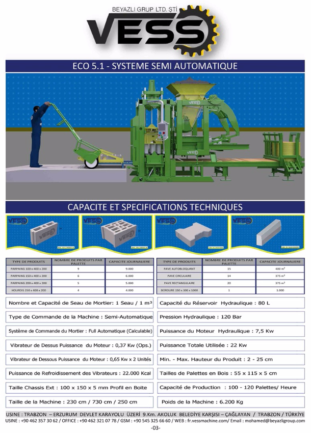 Compact Eco 5.1 : Prix Machine Pavé Parpaing Bordure Agglos Hourdis Centrale a Béton Miniature 3