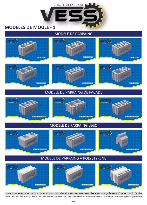 Compact Elegance 5.1 : Fabrication Parpaing, Brique, Pave, Bordure, Fabrication Béton Prêt - Trabzon, Turquie