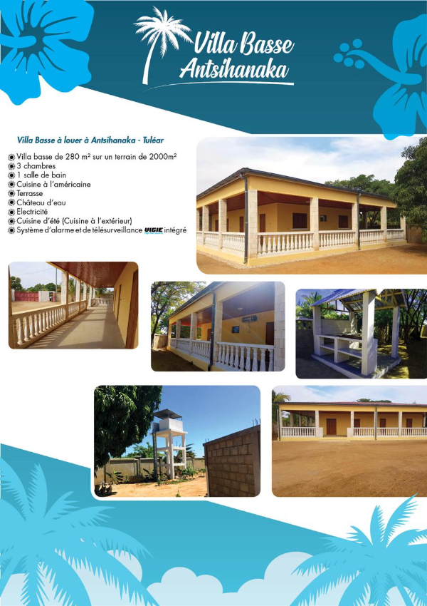 Villa  Neuve à louer à Tulear  - Antananarivo , Madagascar 