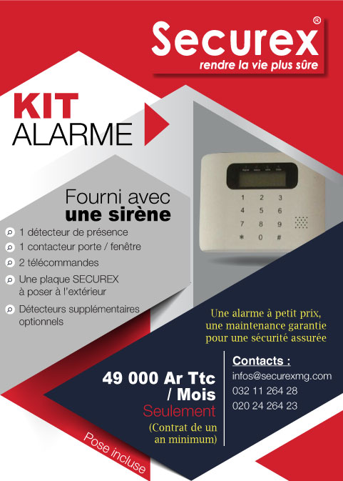 LOCATION DE KIT ALARME DISPONIBLE CHEZ SECUREX    - Antananarivo, Madagascar