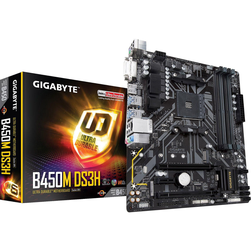 Carte Mère GIGABYTE B450M DS3H avec Cache Miniature 1
