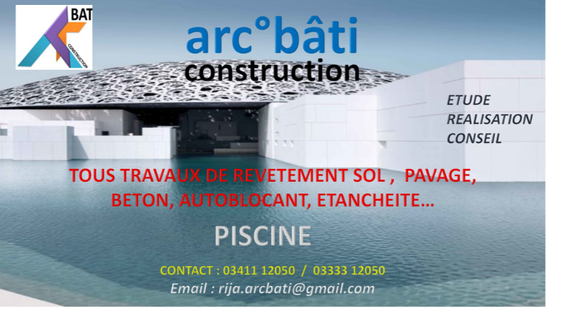 CONSTRUCTION PISCINE A PARTIR DE - TANA, MADAGASCAR