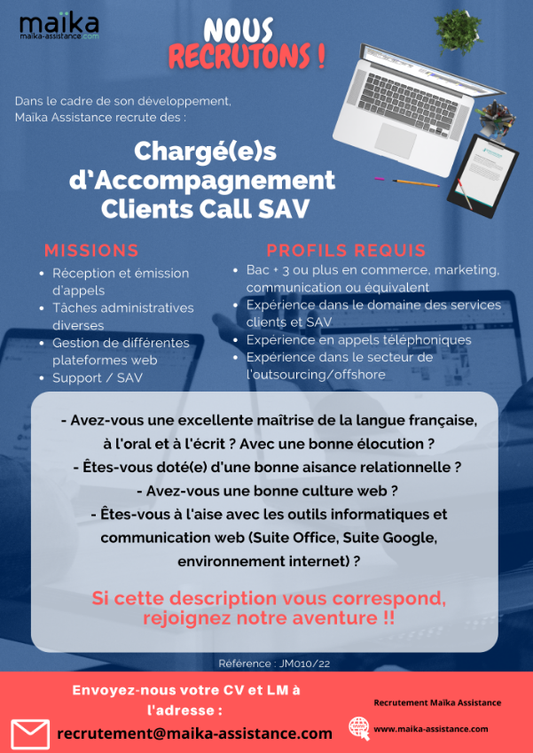 Chargé(e)s d'Accompagnement Clients Call SAV - Antananarivo, Madagascar