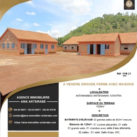 ANTSIRABE A VENDRE-  GRANDE FERME AVEC MAISONS  - ANTSIRABE, Madagascar