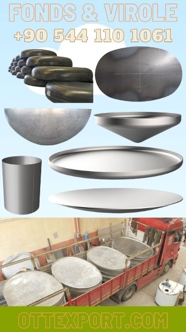 fond bombe acier aluminium fonds de cuve virole fond plat conique Miniature 2