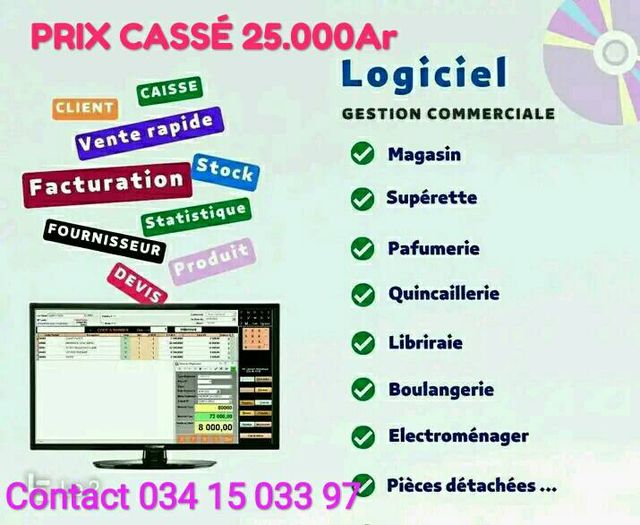 Logiciel Caisse et Gestion Commercial  et Gestion de stock - Tout en un  - ANTANANARIVO, MADAGASCAR